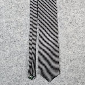 Lauren‎ Ralph Lauren Hand Finished Silk Necktie Neck Tie Gray Diagonal Stripes